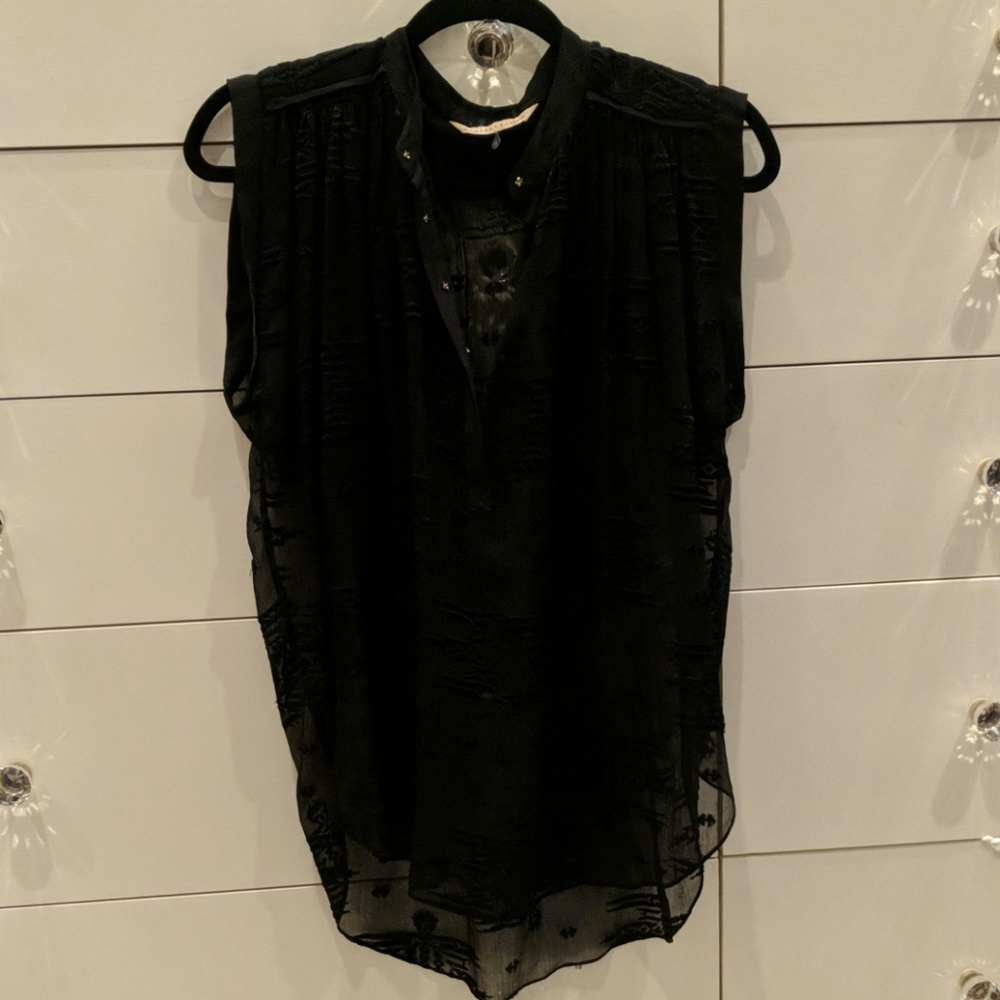 Sheer embroidered black blouse - Rebecca Taylor